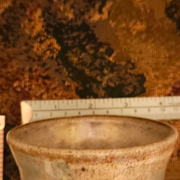 Artisan art ceramic vase, handmade, blue, brown, white glazing, NWOT - Picture 7 of 9